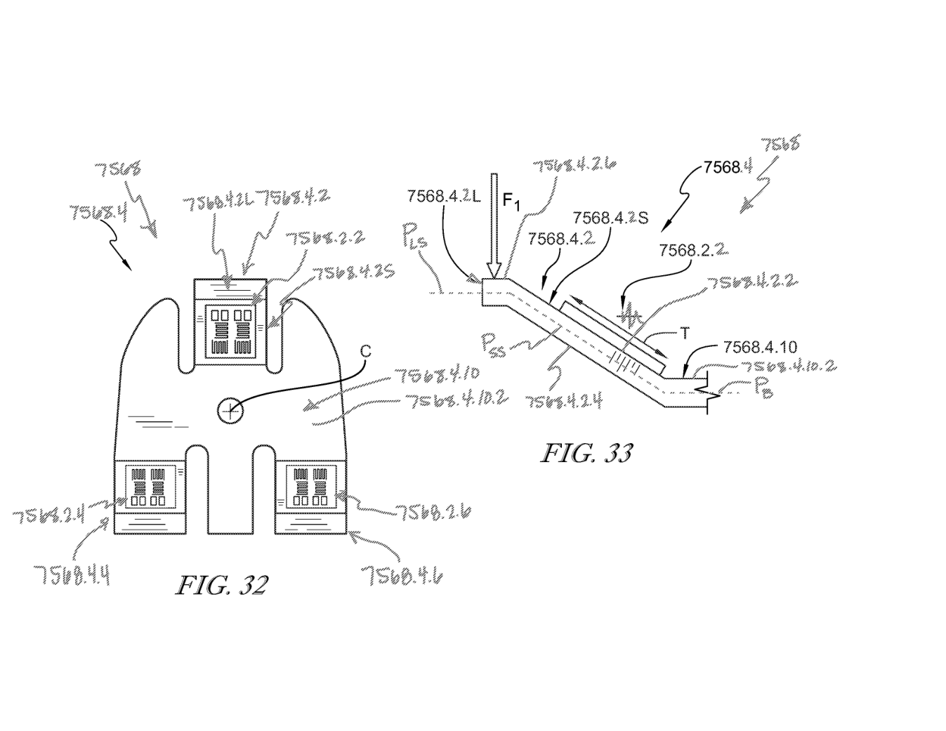 The contact force reaches a flexure-and-gauge assembly. Original tactile filing drawings, October 1, 2025, PDF page 21.