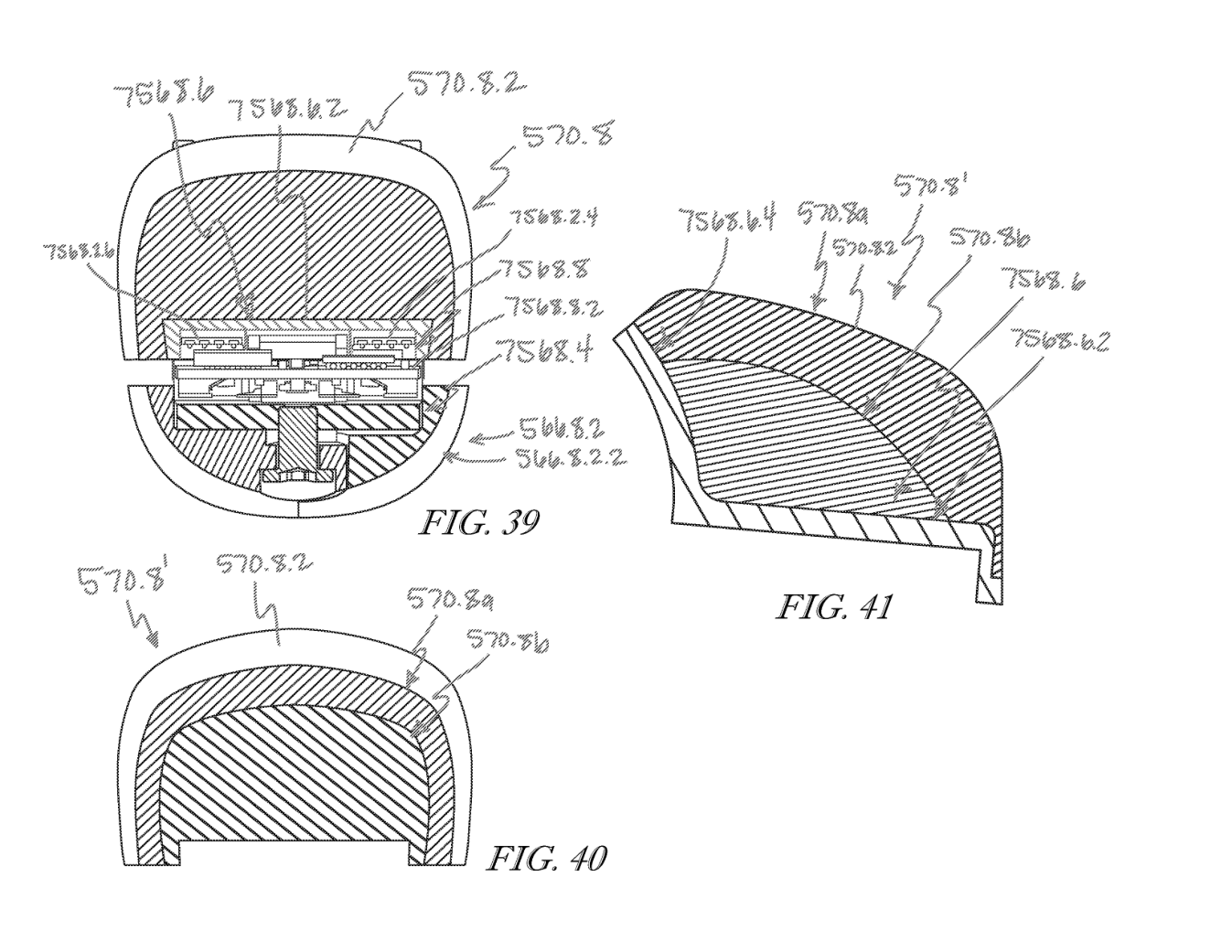 Figure — the attenuation regions around the sensor. Original tactile drawing submission, PDF page 24. The illustrated arrangement should be read alongside the separate requirements of issued claims 1 and 2.