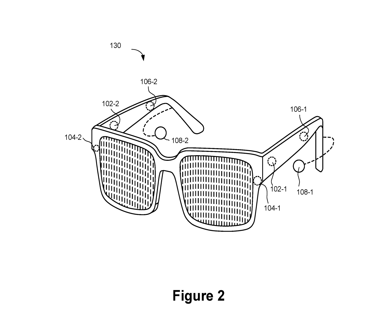 The frame provides several proposed sensor locations. The circles identify alternatives; they are not a confirmed product bill of materials.